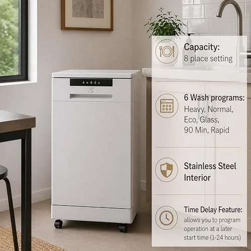 SPT SD-9263W 18-inch portable dishwasher in white