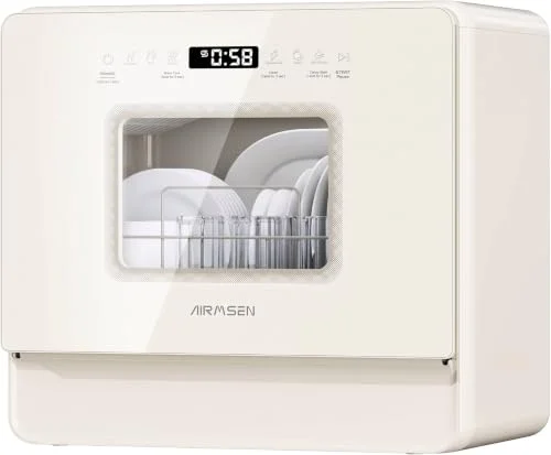 AIRMSEN Large Slim countertop dishwasher with built-in water tank